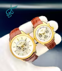 خرید ست ساعت زنانه و مردانه چرمی مارک سیکو سه موتوره فعال (کرنوگراف) موتور ژاپن کد 2117293 - ردگل