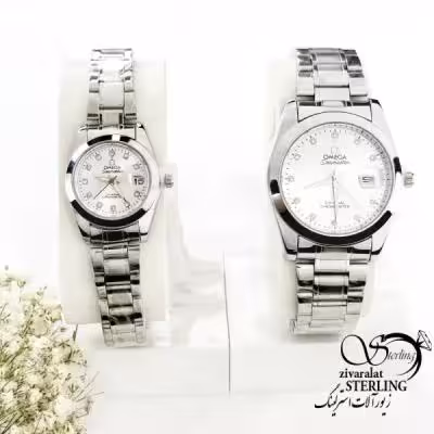 ساعت ست برند امگا صفحه سفید طرح کلاسیک کد 19293