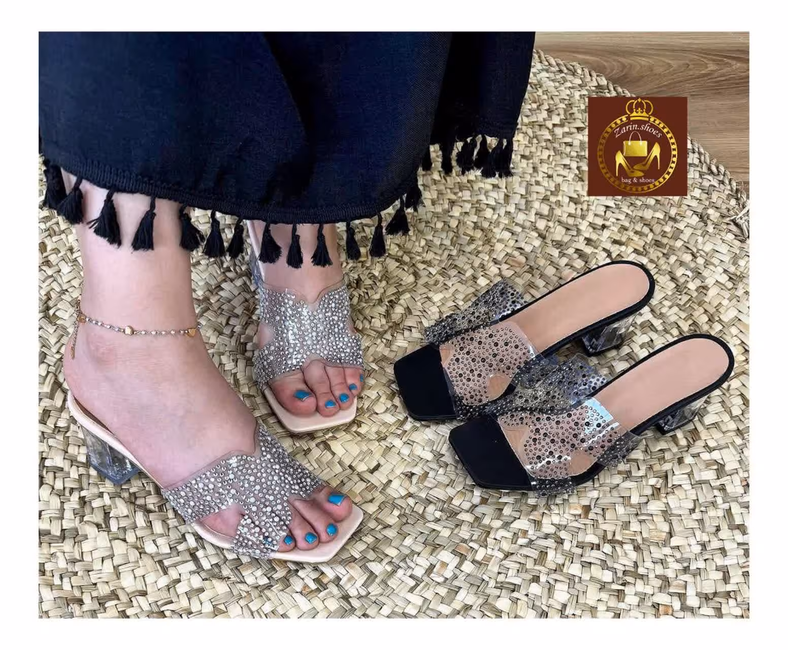 صندل و روفرشی طلقی نگینی مجلسی زنانه