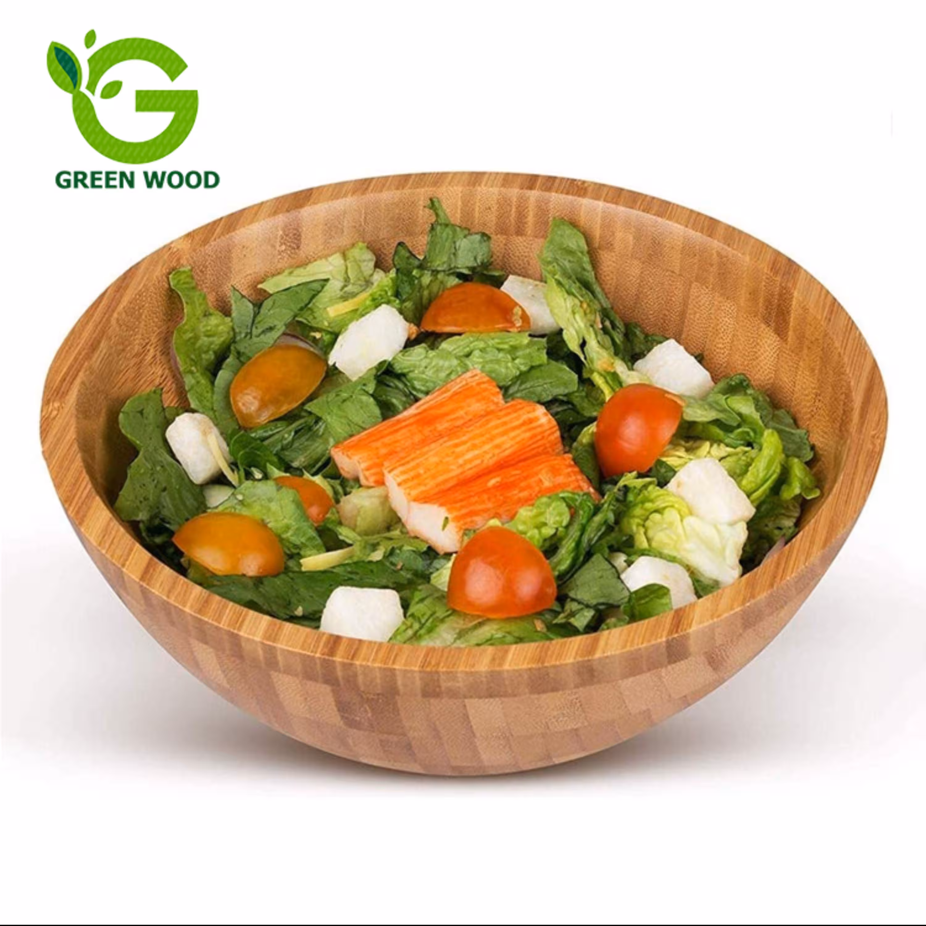 کاسه میوه و سالاد چوبی بامبو D23 کد Gw141001008