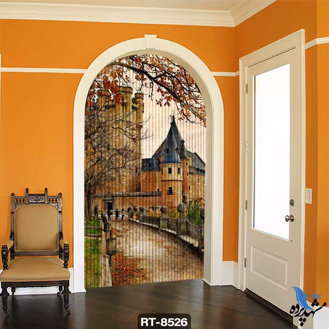 پرده شرشره تصویری طرح نقاشی عمارت RT8526