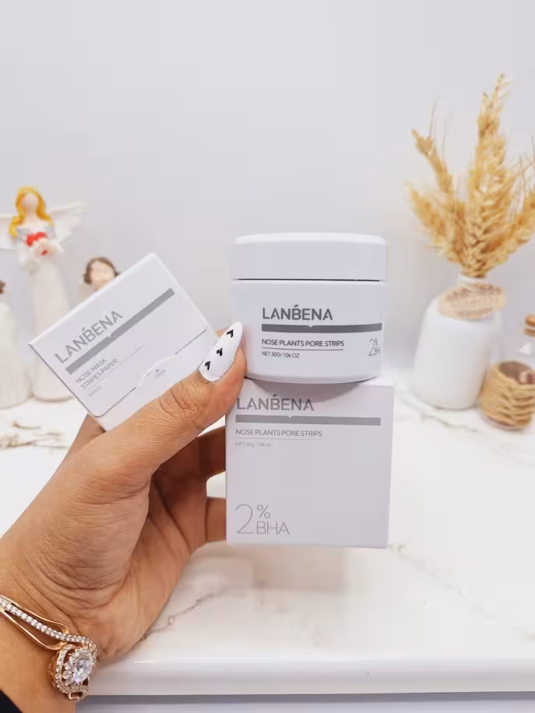 ماسک بینی لانبنا جدید تخلیه جوش سرسیاه و چربی های اطراف آن حاوی 2%BHA همراه 60 عدد کاغذ کد 2494