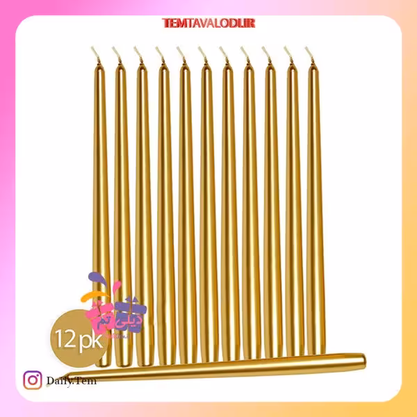 شمع قلمی 20 سانت طلایی