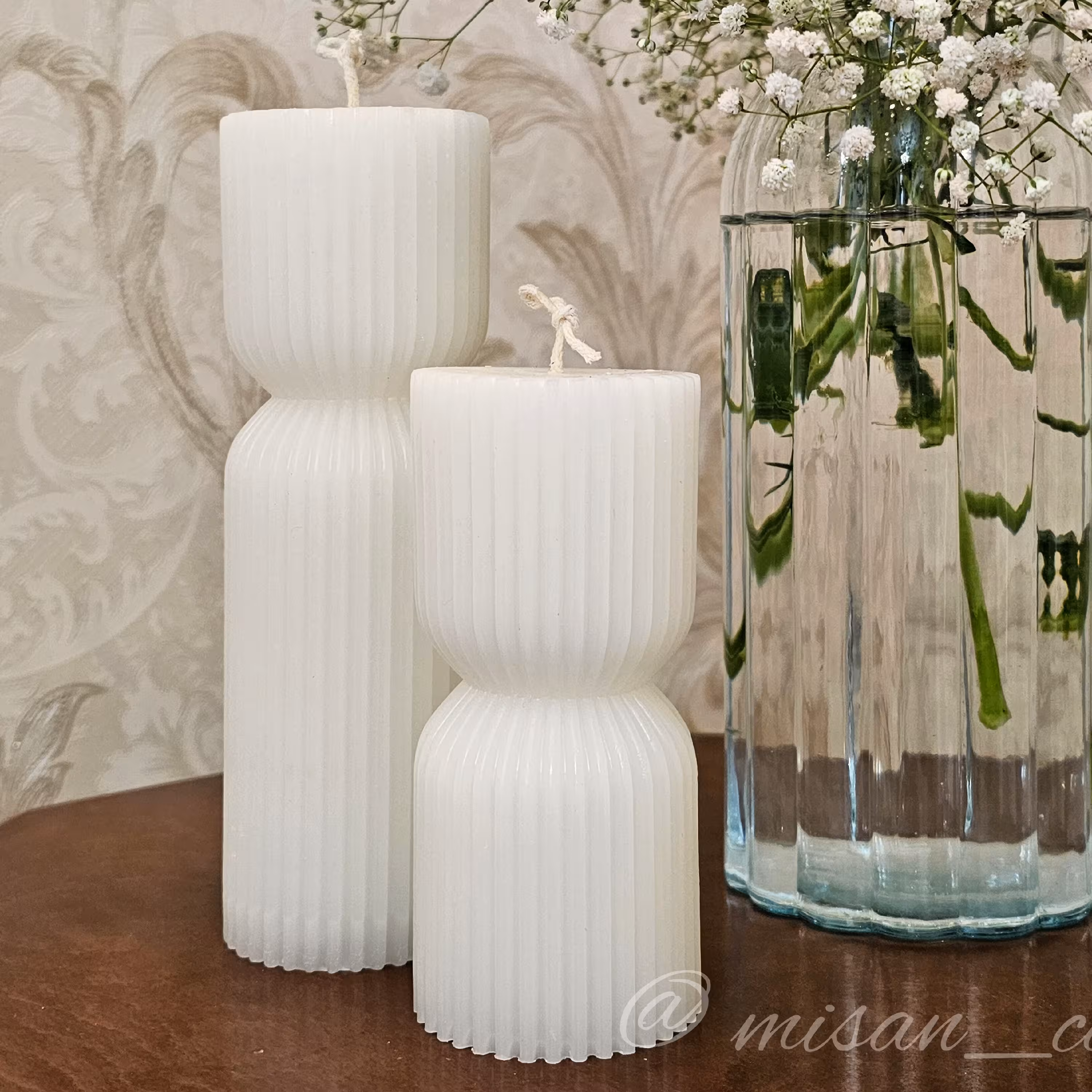 شمع استوانه پرطرفدار دو سایز بلند و کوتاه  با هم