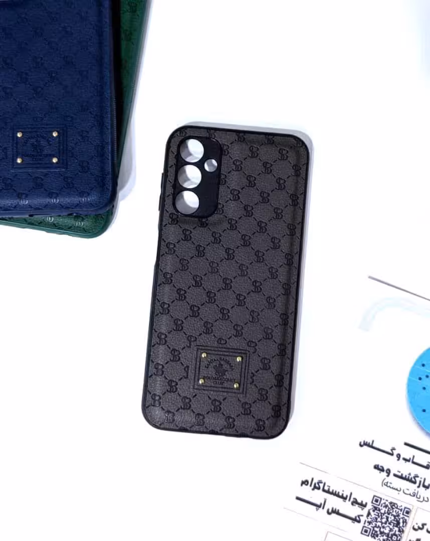 قاب چرمی محافظ لنزدار طرح سانتا سامسونگ A14Samsung A14 Santa design lens protective leather frame