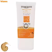 کرم ضد آفتاب رنگی SPF50 هیدرودرم بژ صدفی مناسب برای پوست چرب حجم 40 میلی لیتر