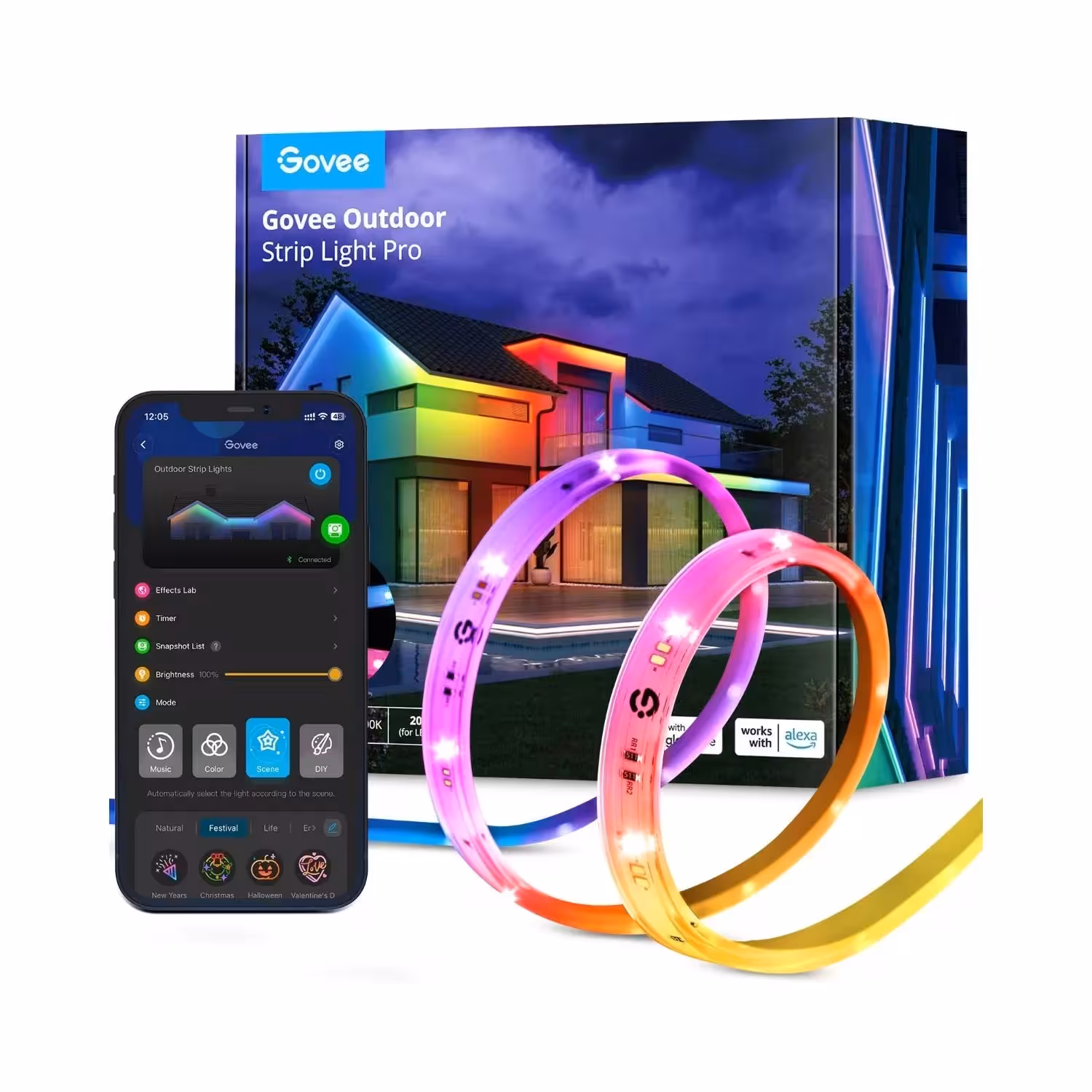 ریسه هوشمند Govee RGBICWW Outdoor LED Strip Lights Pro