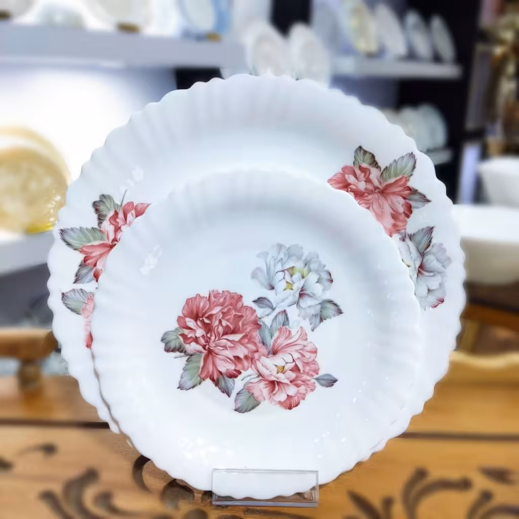 سرویس غذاخوری آرکوپال 6 نفره  طرح سارا صورتی گلدن اپال