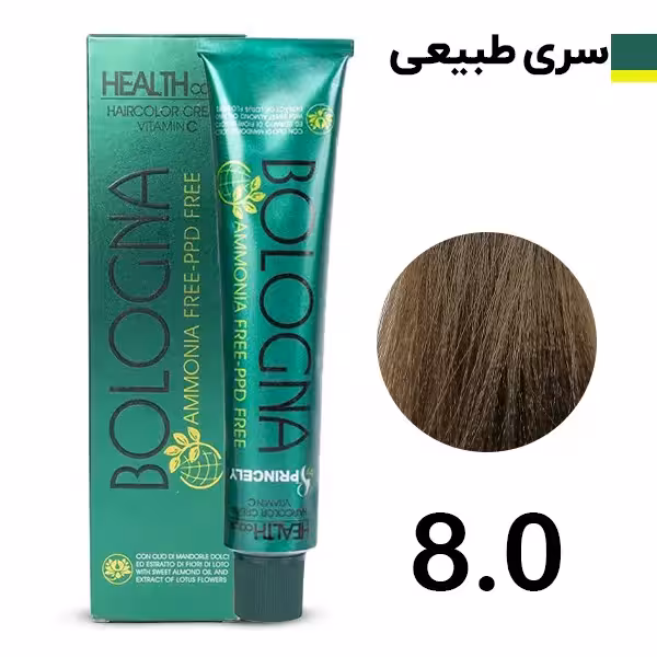 رنگ مو بدون آمونیاک بلونیا سری طبیعی رنگ بلوند روشن شماره80 Bologna