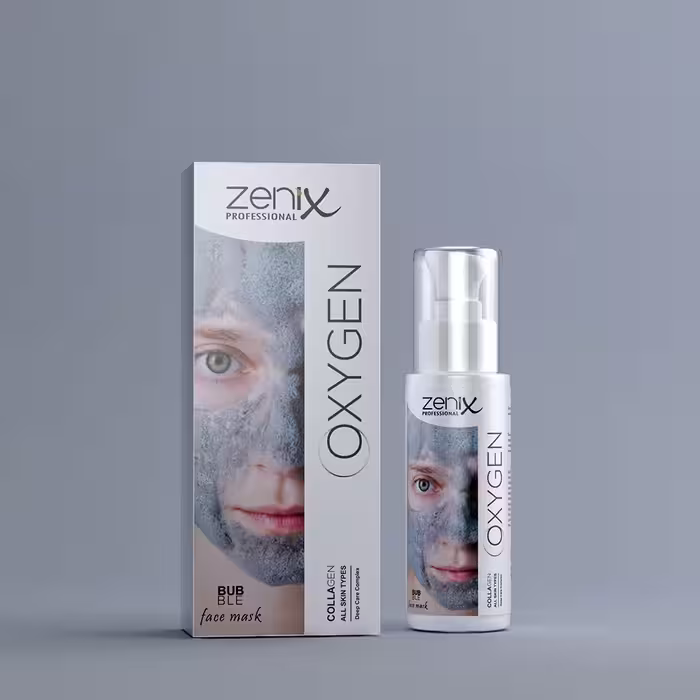 ماسک صورت حبابی اکسیژنه زنیکس zenix حاوی کلاژن collagen،ترکیه حجم 70 میل