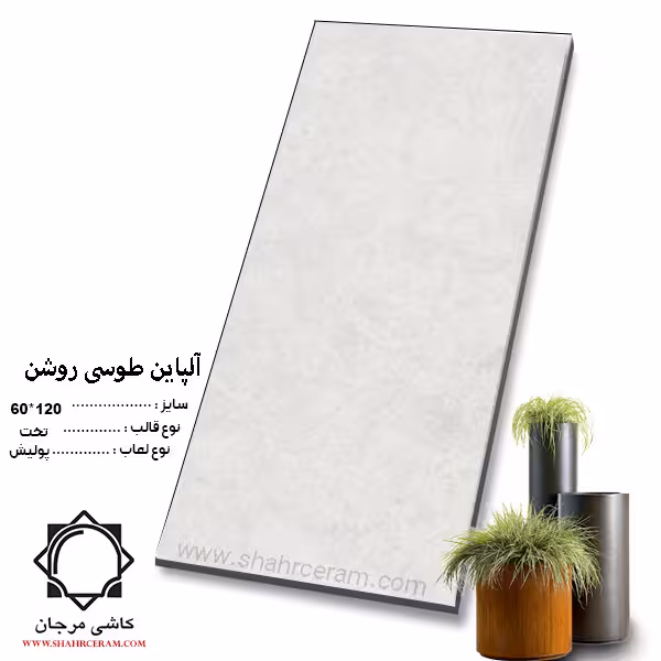 سرامیک alpine آلپاین طوسی تیره 120*60 کاشی مرجان