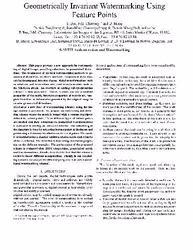 خرید و دانلود نسخه کامل کتاب Geometrically Invariant Watermarking Using Feature Points