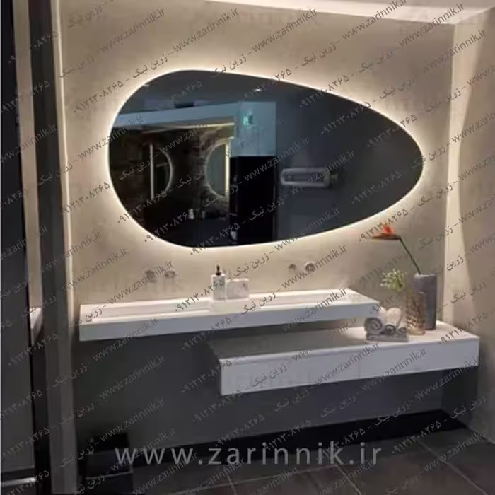 آینه دستشویی مدرن برند زرین نیک، مدل AD054