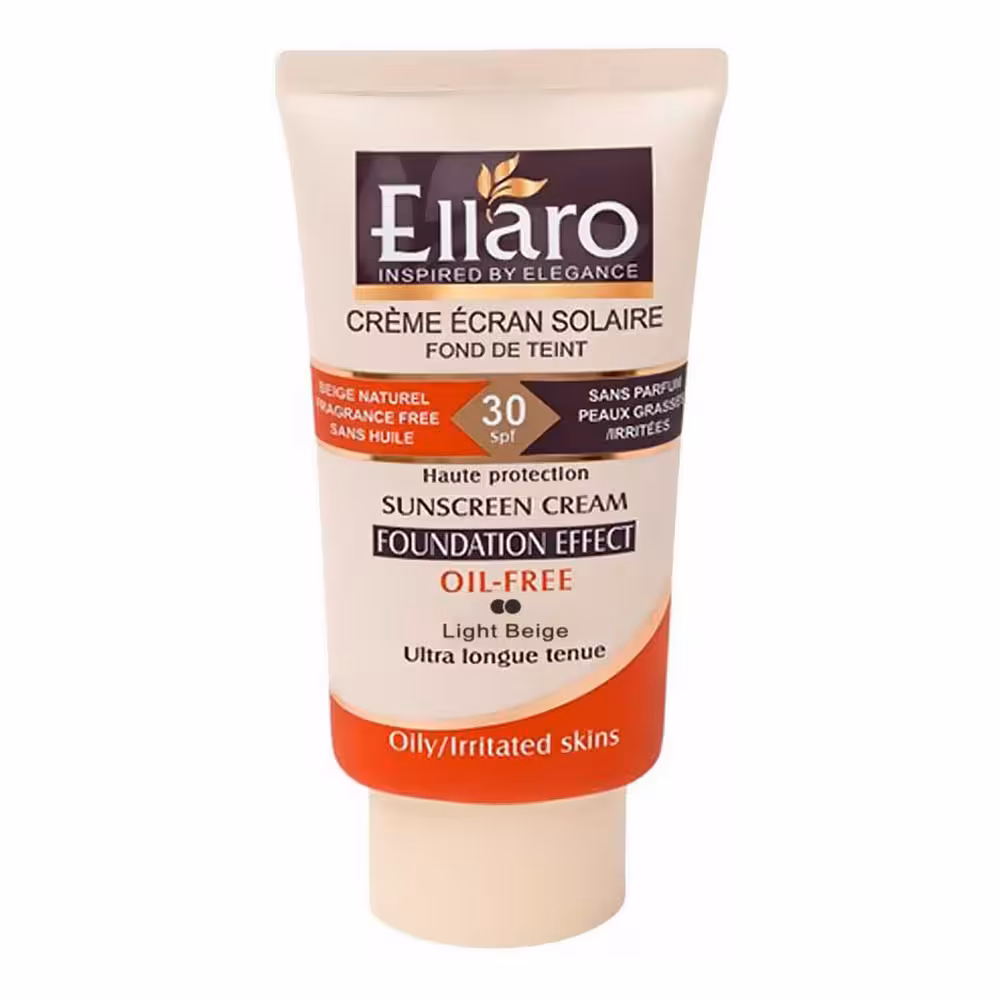 الارو کرم ضد آفتاب با پوشش کرم پودری اس پی اف 30 مات کننده فاقد چربی بژ روشن