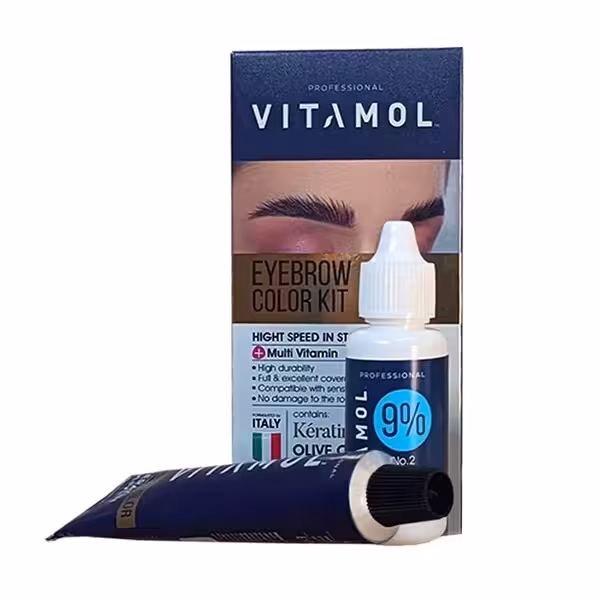 ویتامول کیت رنگ ابرو بدون آمونیاک کد BG رنگ بلوند طلایی روشن