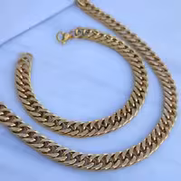 ست گردنبند و دستبند کارتیر 8 میل طلایی