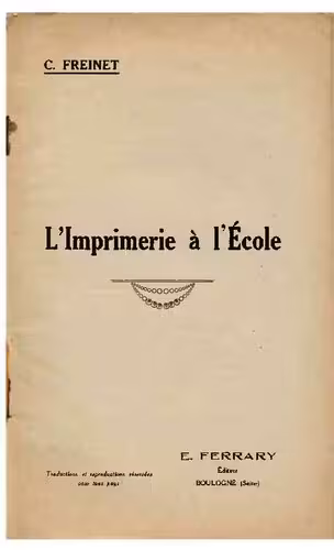 خرید و دانلود نسخه کامل کتاب L'Imprimerie à l'École