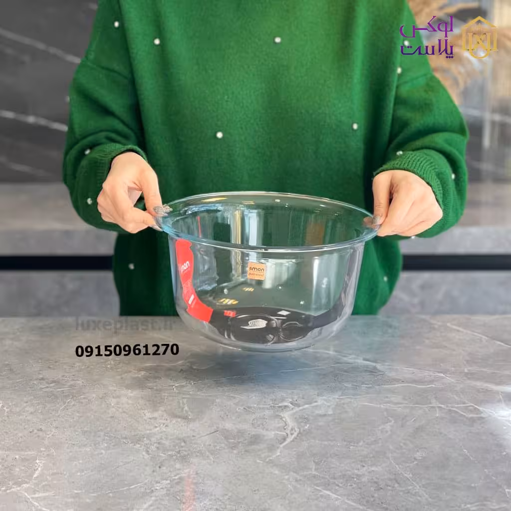 کاسه گرد شیشه ای 3 و 4 لیتر لیمون