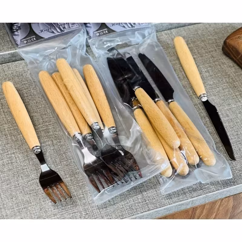 ست کارد و چنگال چوبی L40 | amazonchi