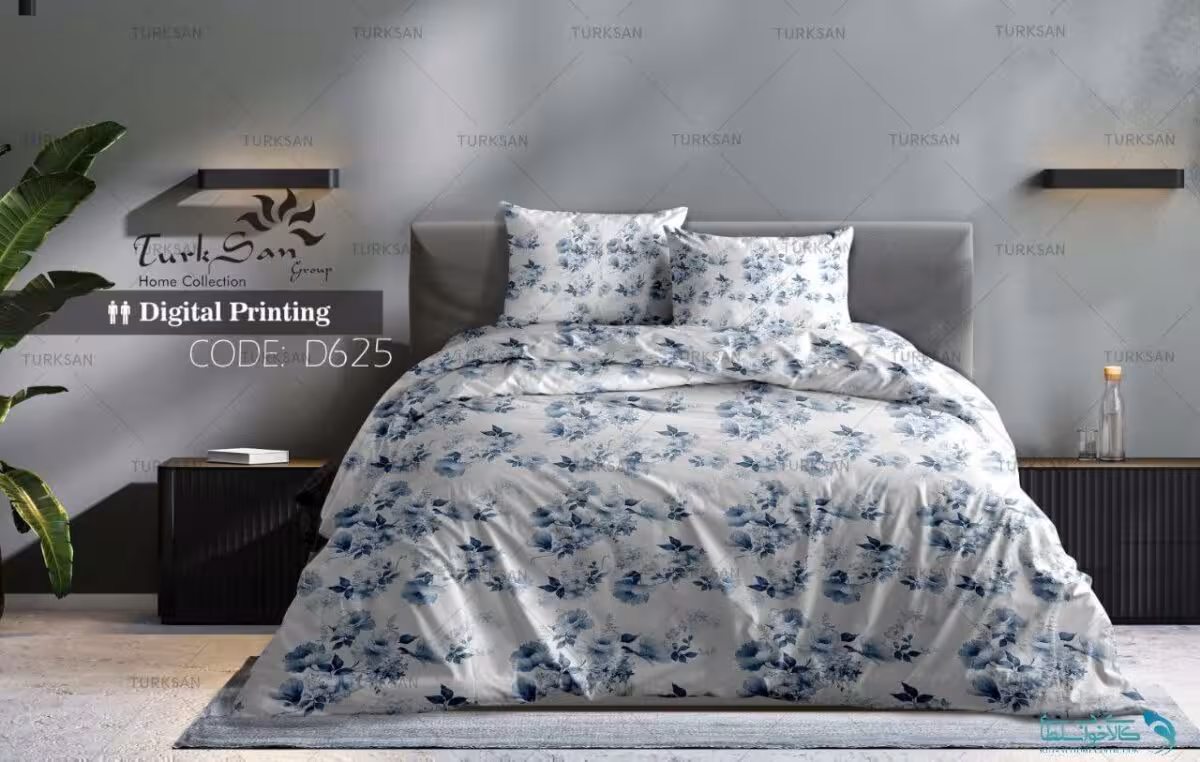 روتختی طرح گل آبی دو نفره برند ترکسان کد ND625