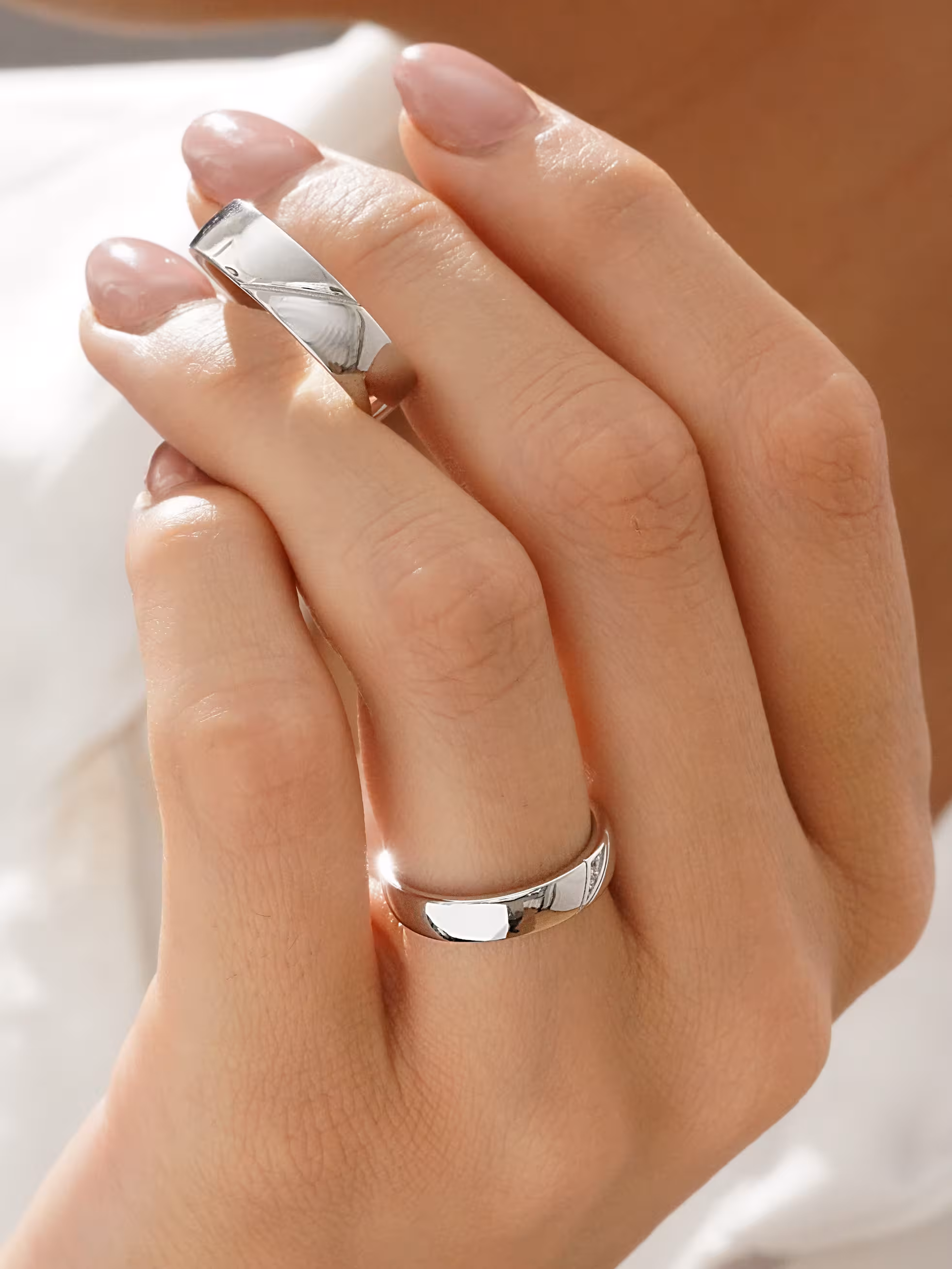 حلقه ست ازدواج وارداتی نقره کد 00183