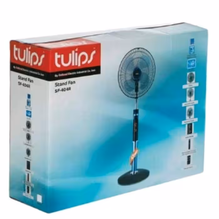 پنکه تولیپس کنترل دار مدل 404Rدر دو رنگ سفید وآبی مشکی(هزینه ارسال بصورت پس کرایه برعهده خریدار محترم هست)