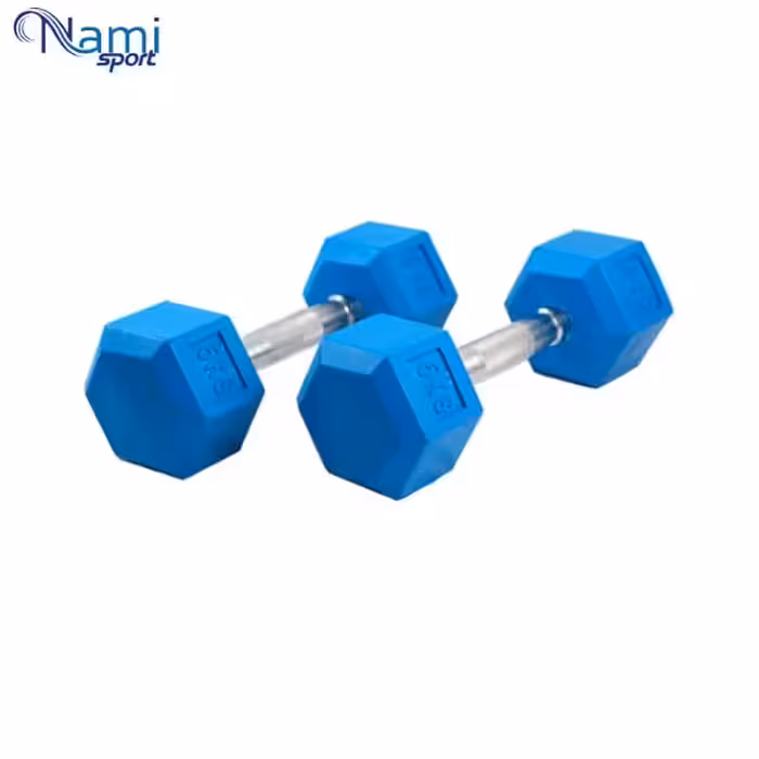 دمبل شش ضلعی رنگی 5 کیلویی dumbbell