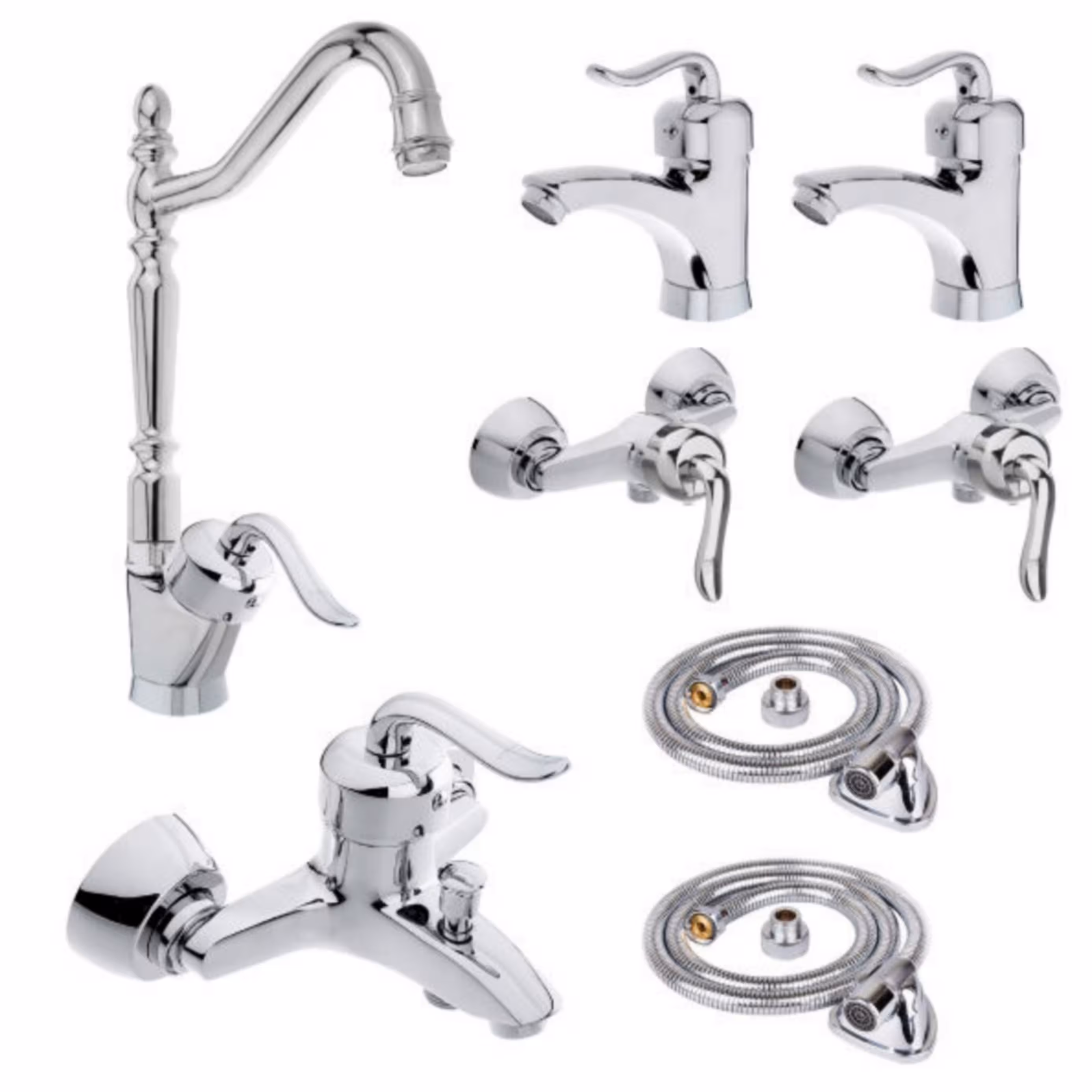 مجموعه 8 عددی شیرآلات قاجاری کروم