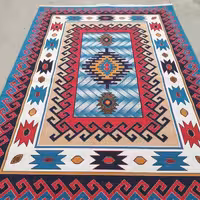 گلیم فرش ماشینی کاشان طرح عشایری آبی9متری3،5در2،5(هزینه ارسال باخریداروپس کرایه میباشد)