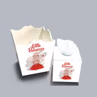 ست سطل و جا دستمال چوبی کودک طرح پرنسس کوچولو کد A2752