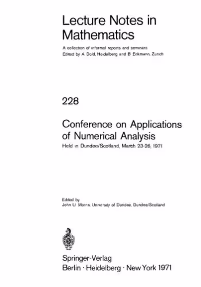 خرید و دانلود نسخه کامل کتاب Conference on Applications of Numerical Analysis
