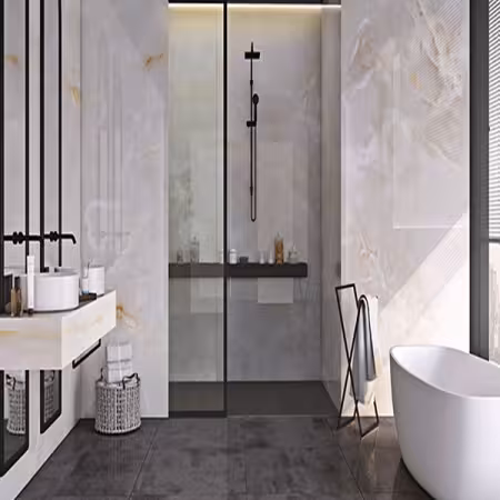 سرامیک پالرمو پلاس مدل اونیکس سفید Onix White کد 5135 سایز 120*240