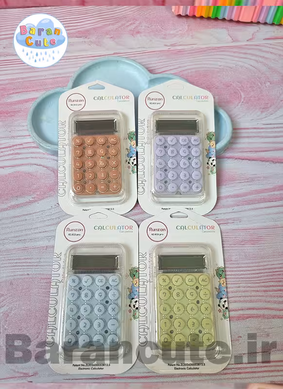 ماشین حساب وارداتی مینی طرحدار دکمه رنگی