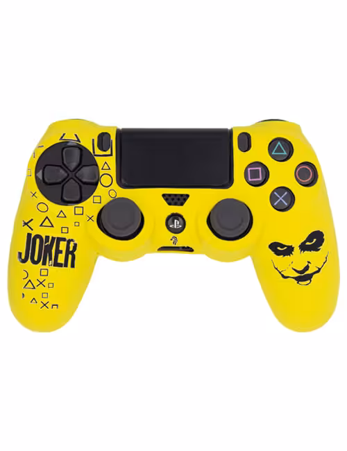 روکش محافظ دسته PS4 لیزری زرد مشکی طرح جوکر