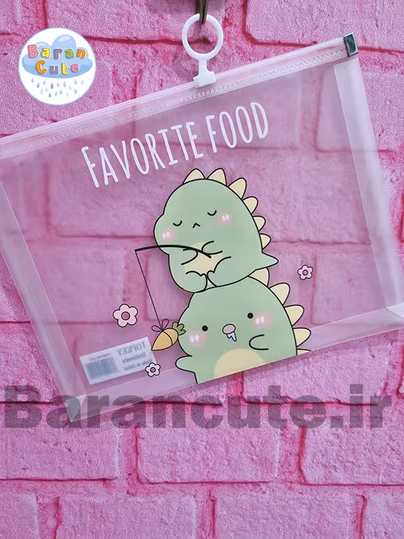 پوشه زیپ دار فانتزی a5 طرح دایناسور