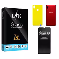 محافظ صفحه نمایش شیشه ای ال کا جی مدل LK  Super-D مناسب برای گوشی موبایل سامسونگ GALAXY A10s  به همراه محافظ پشت گوشی