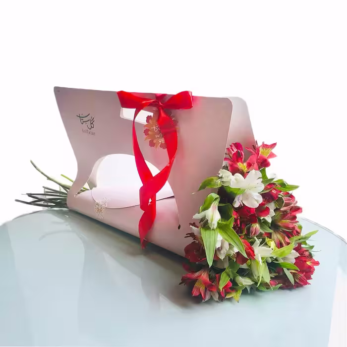 آلسترومریا سفید قرمز کد S95