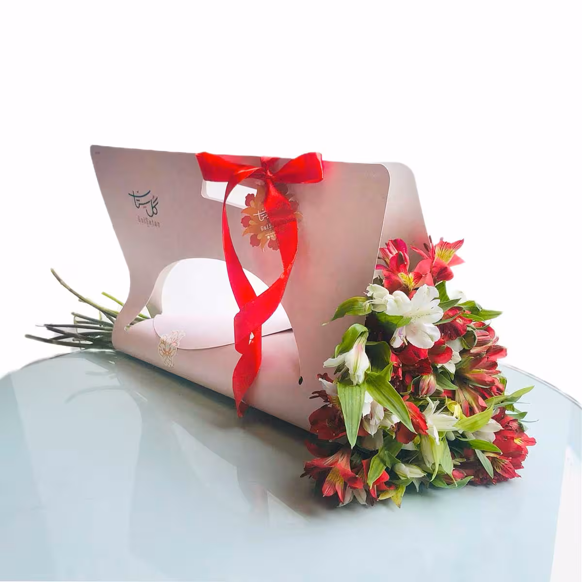 آلسترومریا سفید قرمز کد S95