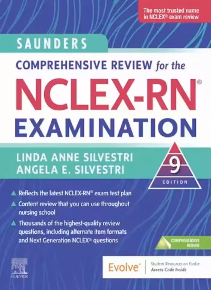 کتاب ساندرز برای آزمون RN تمام رنگی | SAUNDERS COMPREHENSIVE REVIEW FOR THE دو جلدیNCLEX-RN 2023