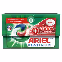مشخصات، خرید و قیمت قرص ماشین لباسشویی ایتالیایی آریل Ariel Platinum Washing مناسب انواع لباس ها بسته 19 عددی ⭐️ ویان مارکت