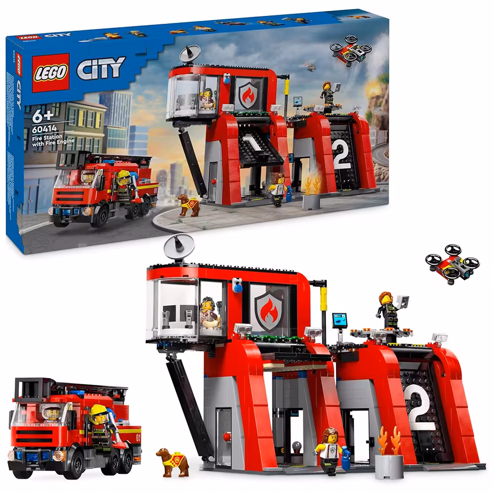 لگو City مدل Fire Station with Fire Truck 60414