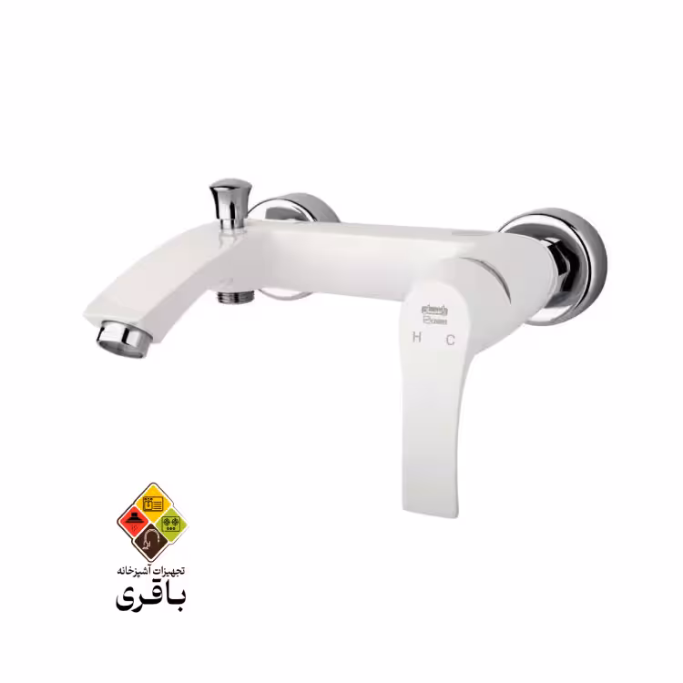 شیر حمام راسان مدل لوتوس سفید