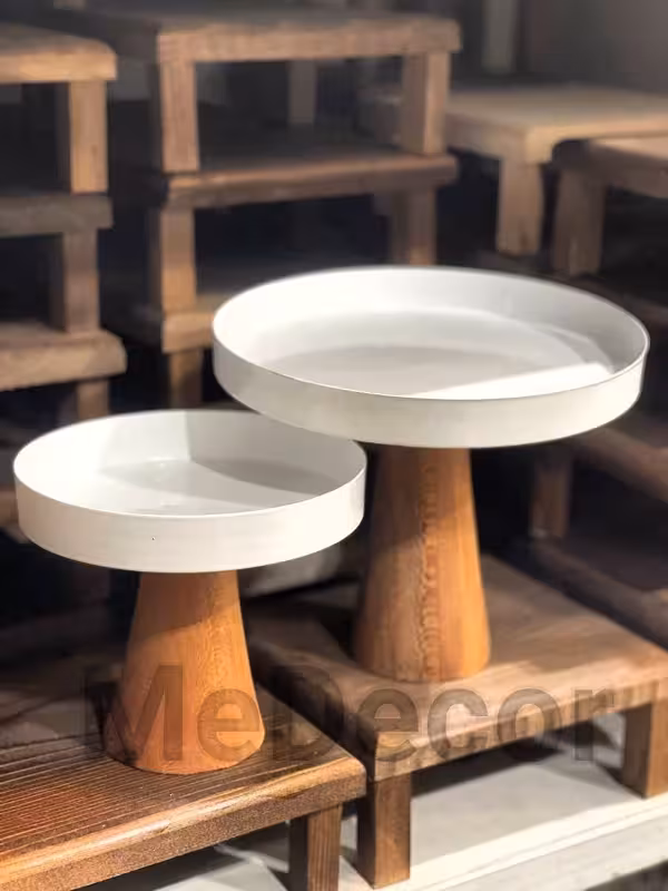 استند پذیرایی نگارا جفتی سفید و مشکی (پست پیشتاز پس کرایه)