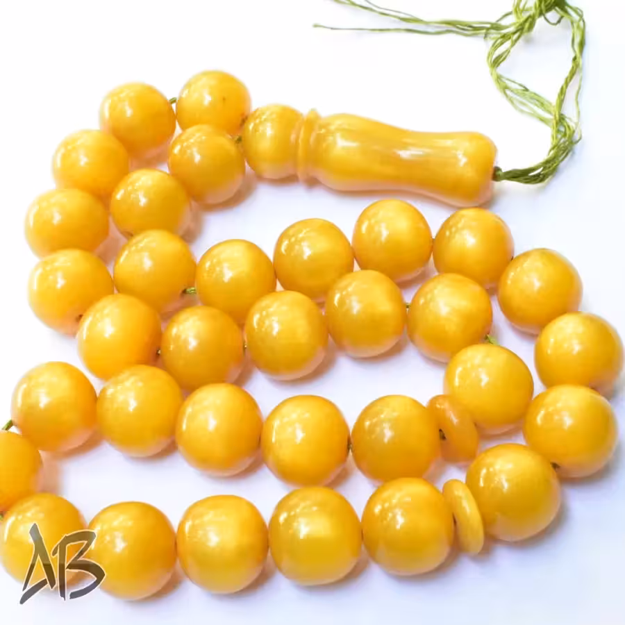 تسبیح سندلوس بودار 33 دانه اصل کد 1096 گرد با جلای صدفی بسیار زیبا آقابزرگ