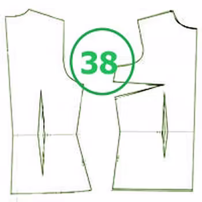 الگوی بالاتنه تک سایز 38