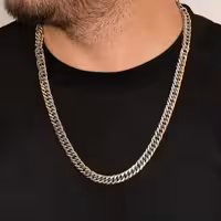 زنجیر استیل کارتیر دو رنگ مردانه . طراحی ایتالیایی.