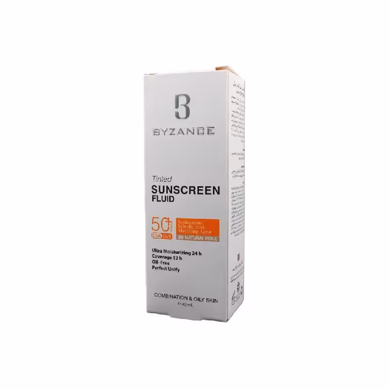 فلویید ضدآفتاب رنگی مناسب پوست چرب ومختلط SPF50  بیزانس