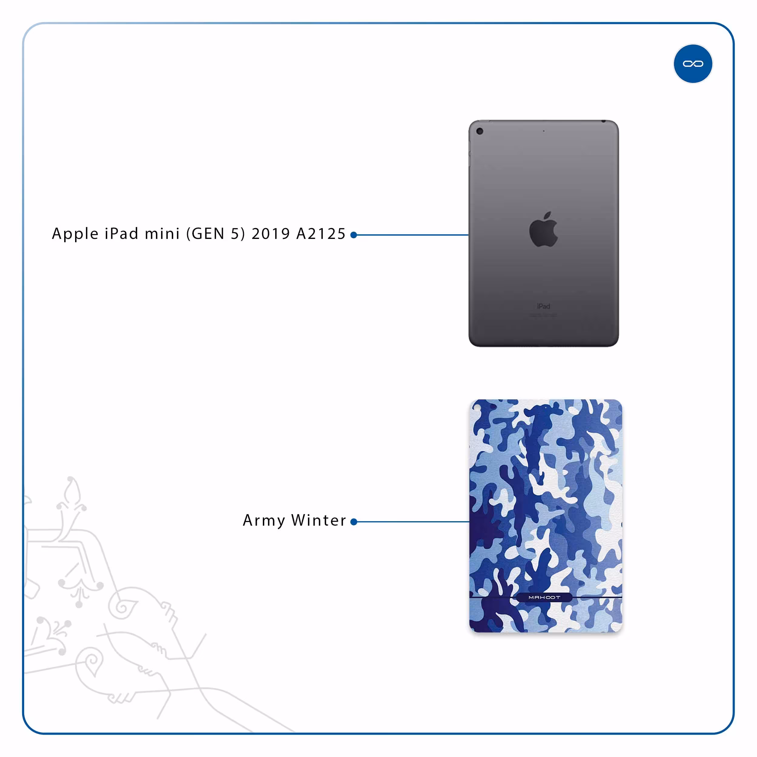 برچسب پوششی ماهوت مدل Army-Winter مناسب برای تبلت اپل iPad mini (GEN 5) 2019 A2125