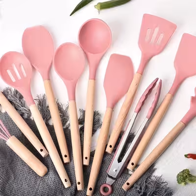 سرویس کفگیر و ملاقه 12 پارچه مدل کیچن ست silicone