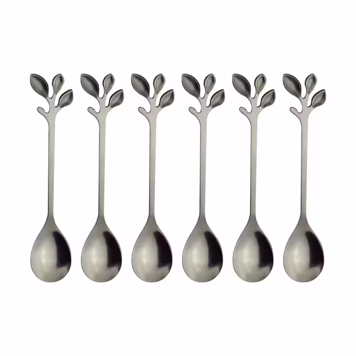 قاشق چای خوری مدل برگ کد 502 بسته 6 عددی